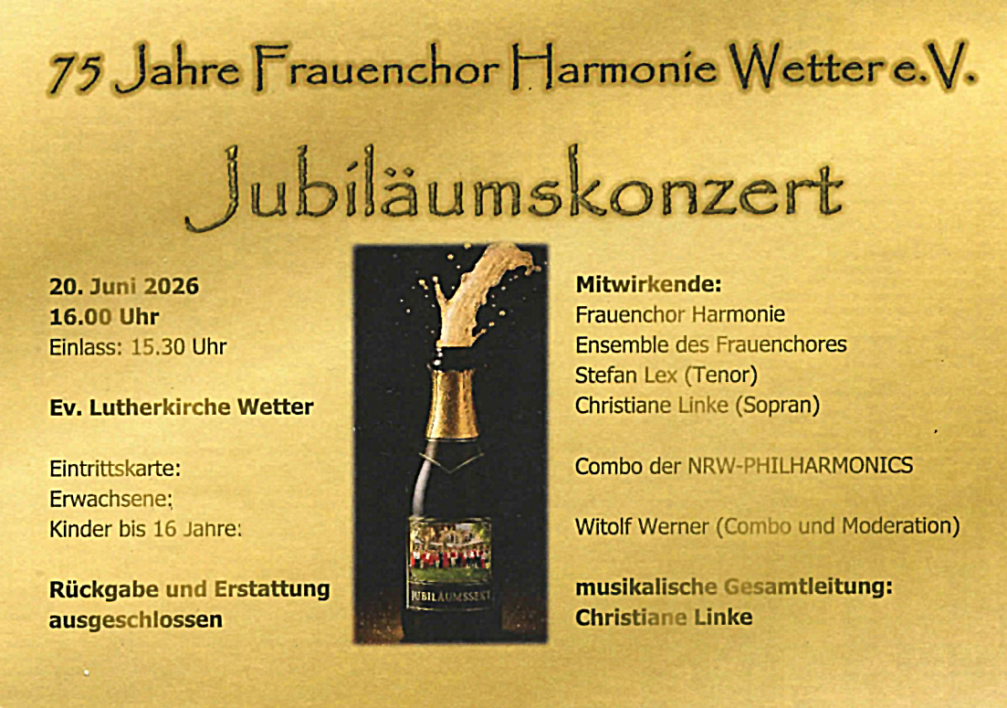 Jubiläumskonzert Frauenchor Harmonie